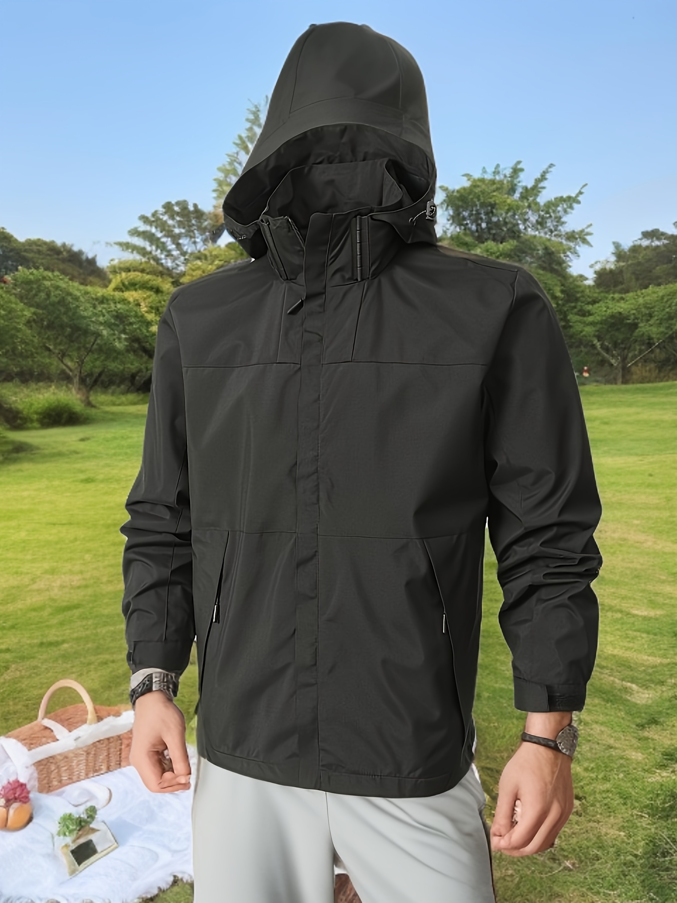 mens lightweight waterproof windbreaker jacket casual mesh lining jacket for outdoor activities details 5