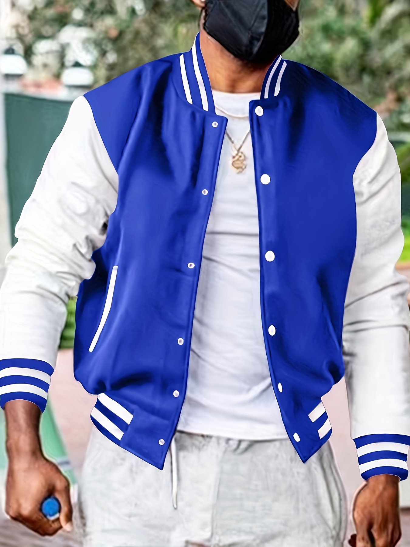 color block varsity jacket mens casual baseball jacket coat regular fit college hipster windbreaker for spring autumn details 21