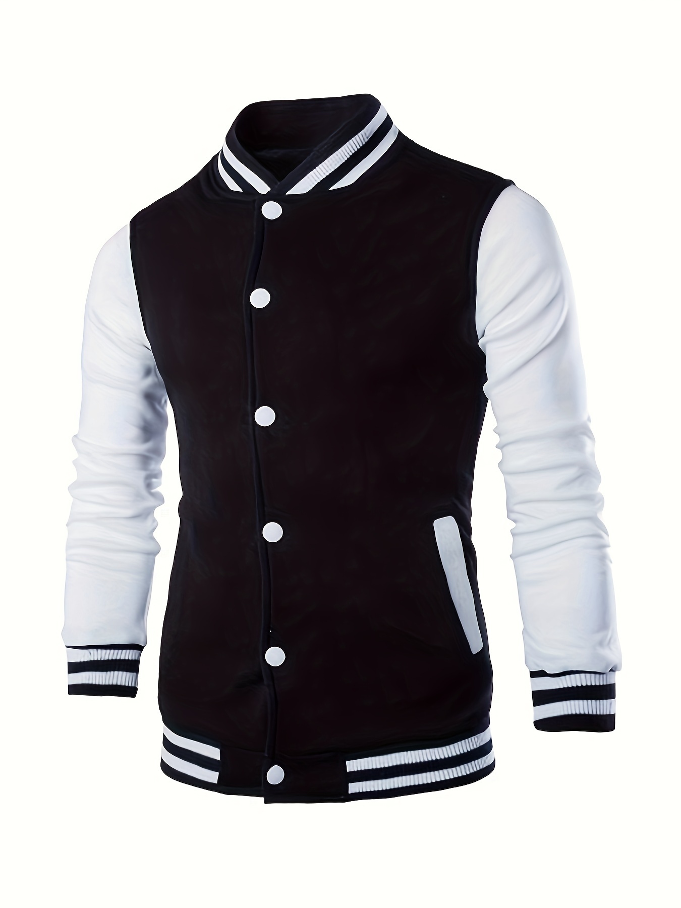 color block varsity jacket mens casual baseball jacket coat regular fit college hipster windbreaker for spring autumn details 34