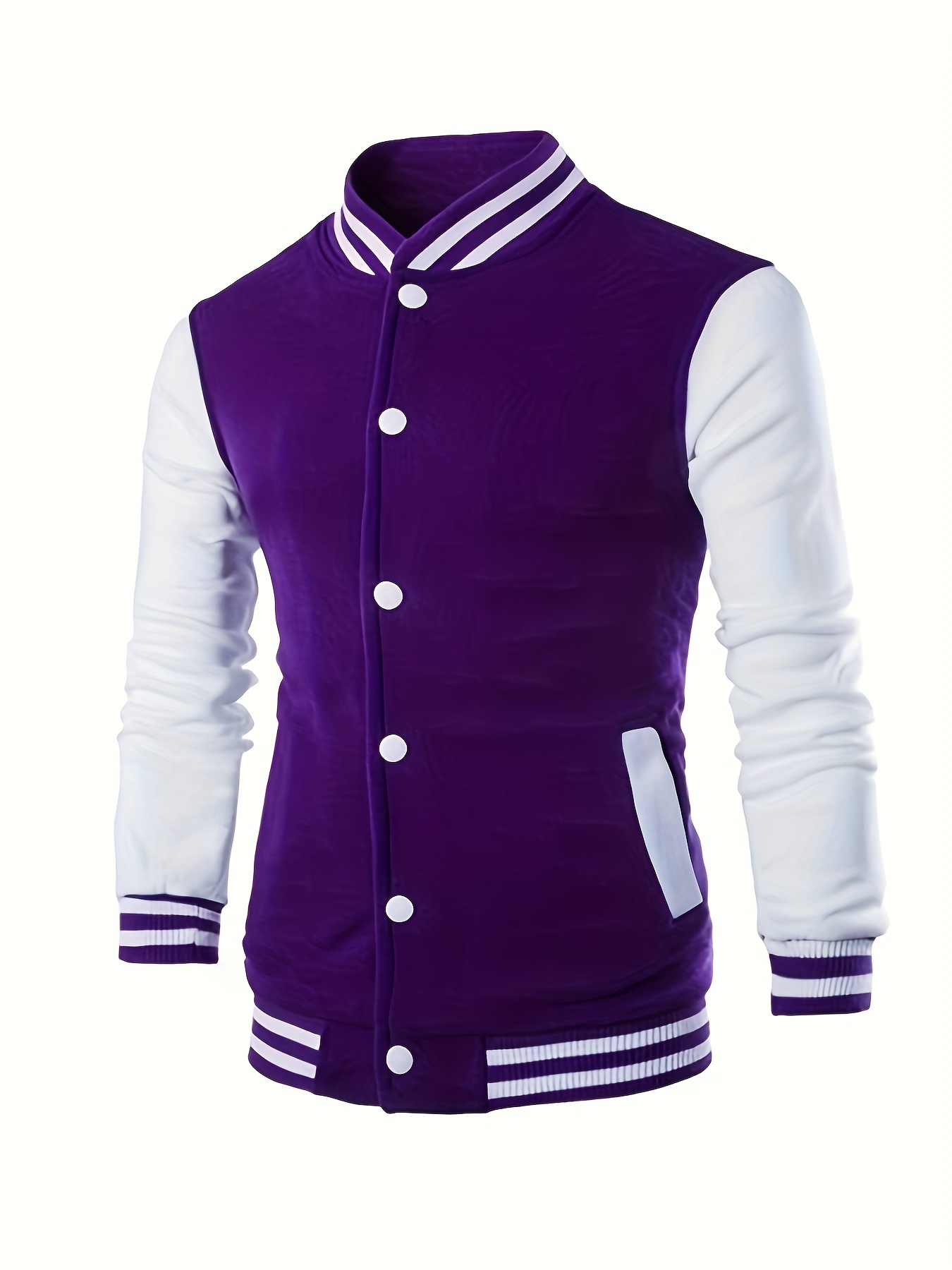 warm fleece varsity jacket mens casual color block button up jacket for fall winter school details 34