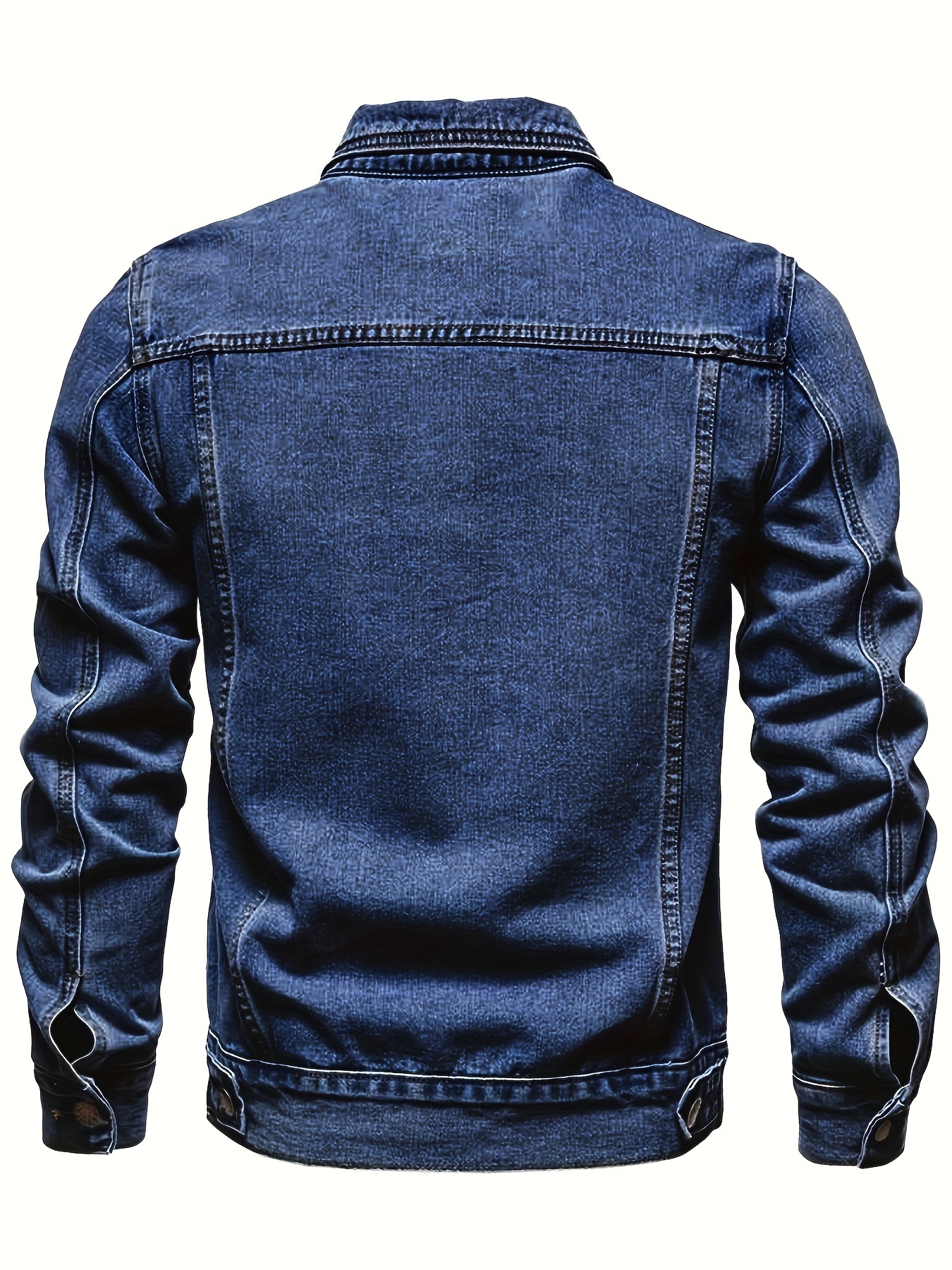 mens casual denim jacket street style button up jacket details 1