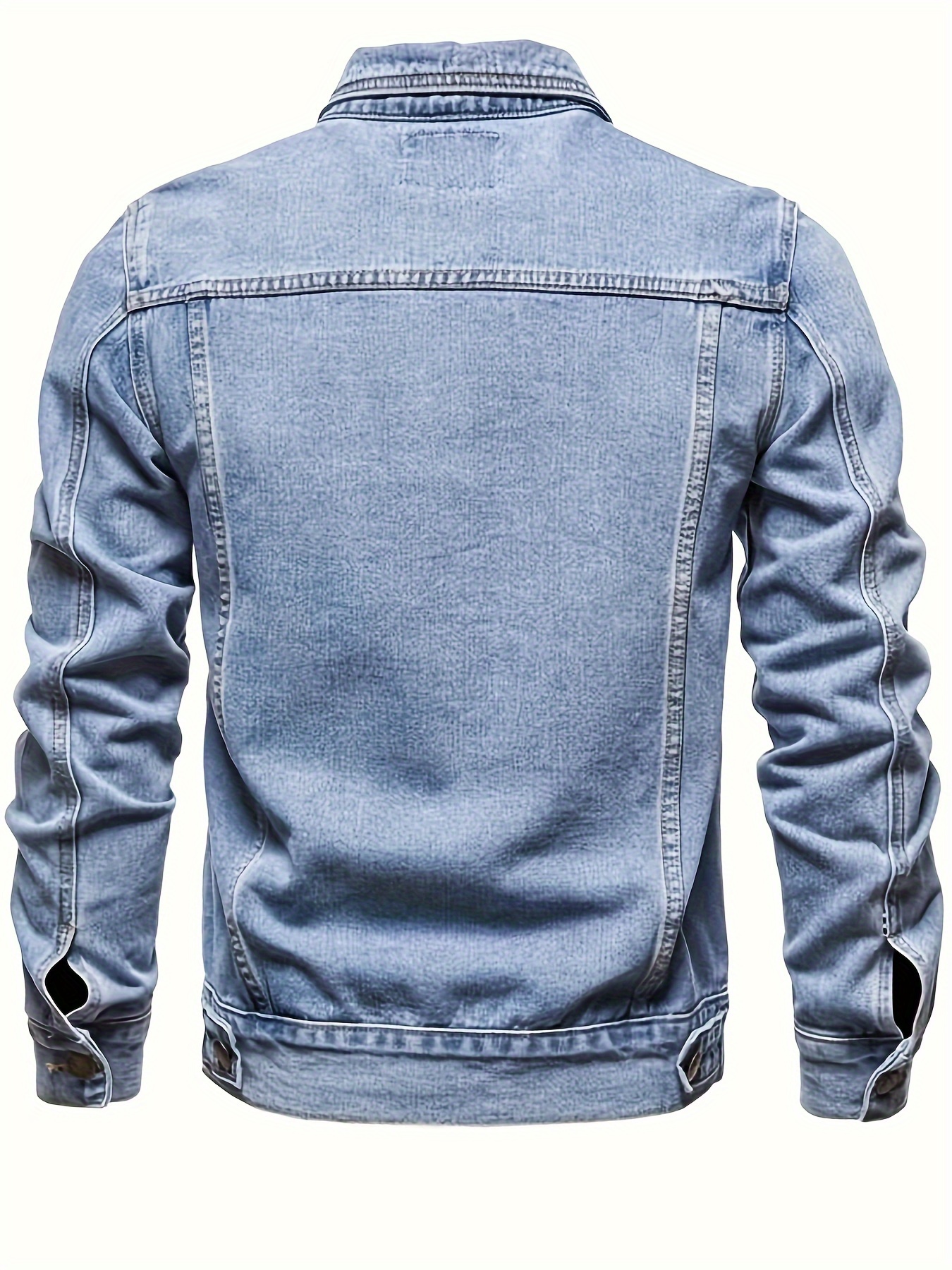 mens casual denim jacket street style button up jacket details 10