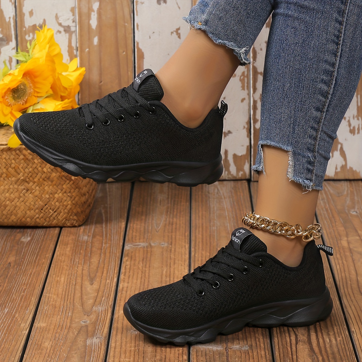 womens solid color casual sneakers lace up comfy soft sole platform sporty shoes lightweight low top non slip shoes details 5