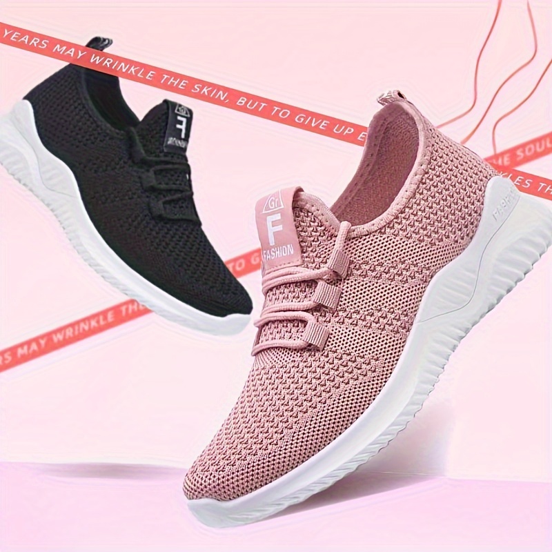 womens solid color casual sneakers slip on lightweight soft sole sporty trainers low top breathable fitness shoes details 0