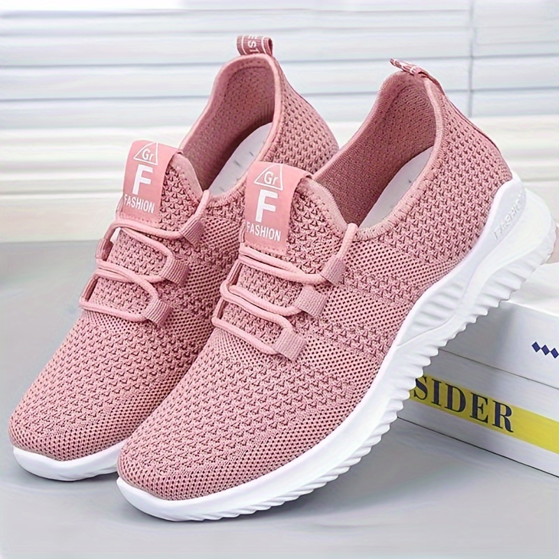 womens solid color casual sneakers slip on lightweight soft sole sporty trainers low top breathable fitness shoes details 1