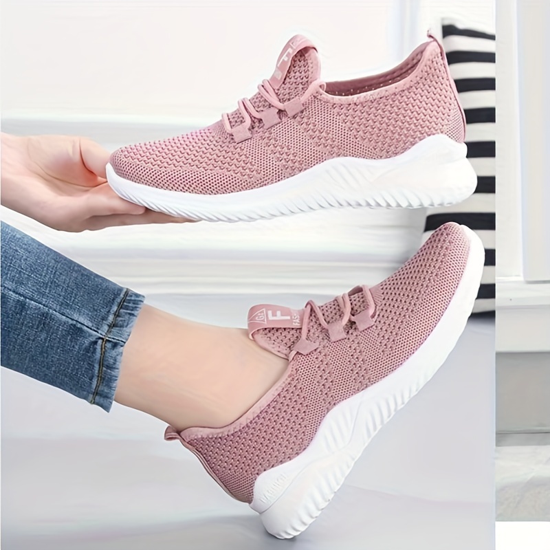 womens solid color casual sneakers slip on lightweight soft sole sporty trainers low top breathable fitness shoes details 5