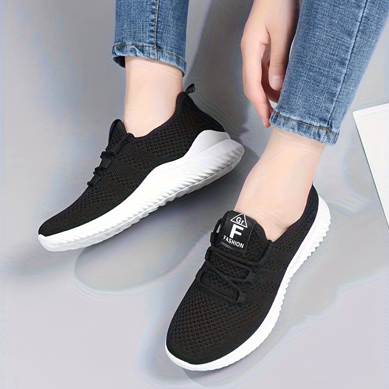 womens solid color casual sneakers slip on lightweight soft sole sporty trainers low top breathable fitness shoes details 8