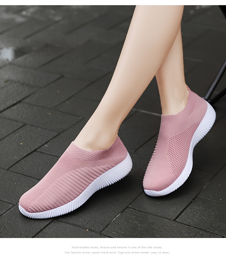 womens casual sneakers lightweight soft bottom running shoes breathable slip on walking shoes details 8