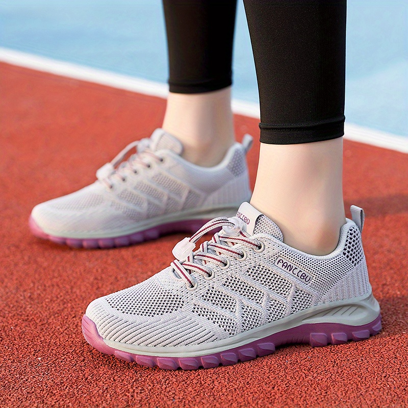 womens breathable mesh sneakers casual lace up outdoor shoes comfortable non slip walking shoes details 0