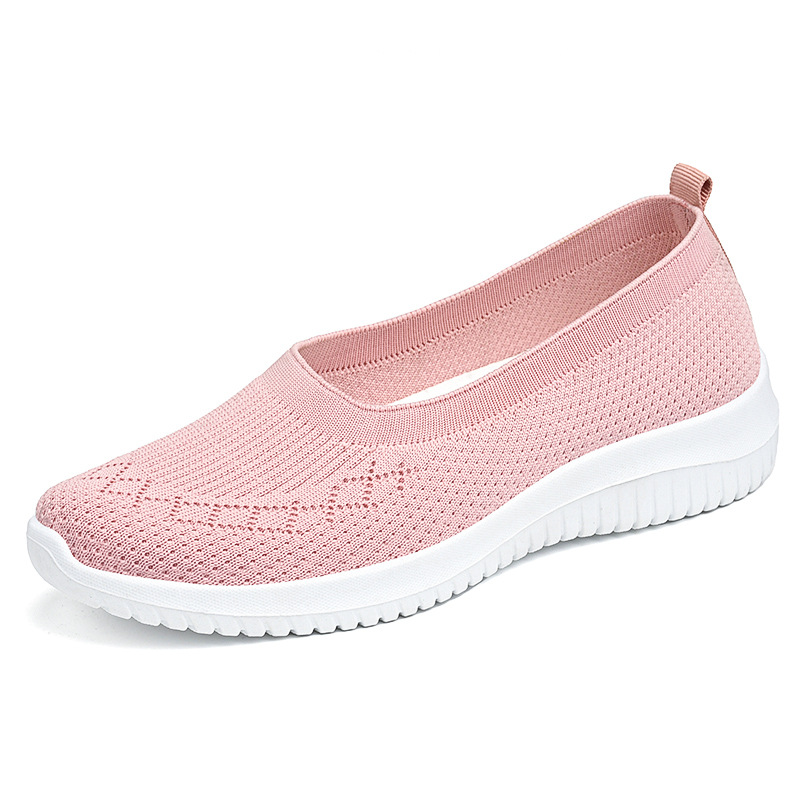 womens mesh breathable canvas sneakers solid color slip on low top shoes casual walking sports shoes details 2