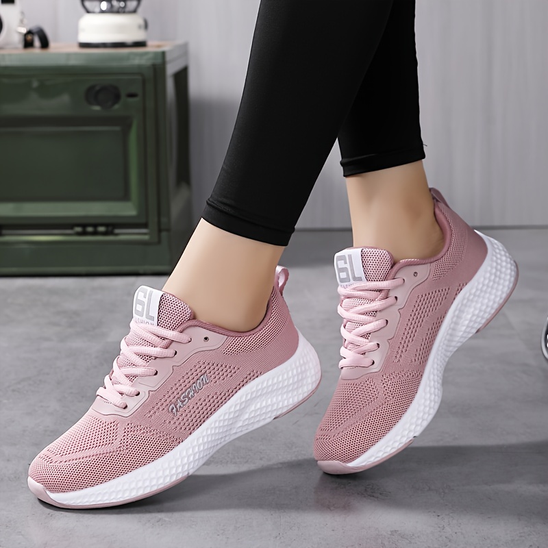 womens casual sports shoes breathable lace up low top running sneakers lightweight soft outdoor gym trainers details 0