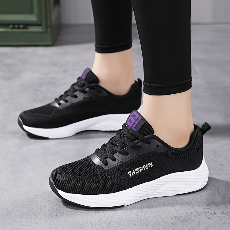 womens casual sports shoes breathable lace up low top running sneakers lightweight soft outdoor gym trainers details 1