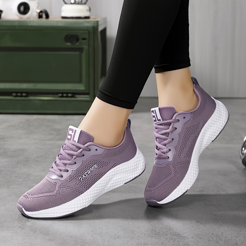 womens casual sports shoes breathable lace up low top running sneakers lightweight soft outdoor gym trainers details 2