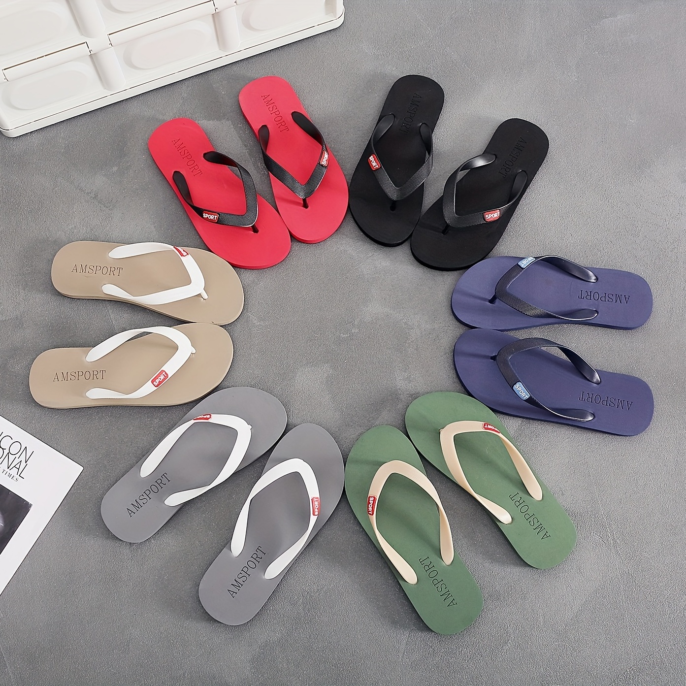 mens thong sandals casual sport non slip flip flops shoes for indoor outdoor beach shower spring and summer details 9