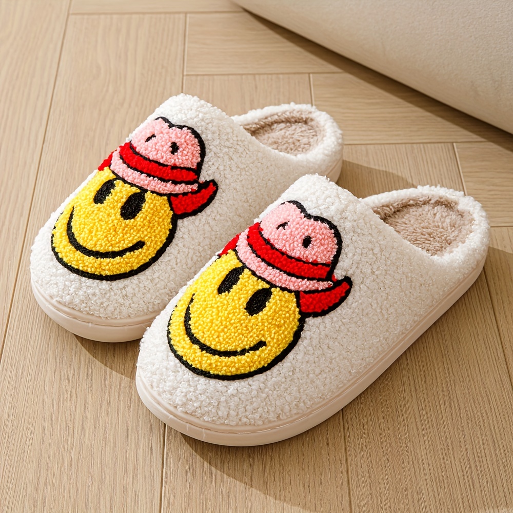 soft plush cozy graphic pattern design house slippers anti skid slip on shoes indoor for men winter shoes details 5