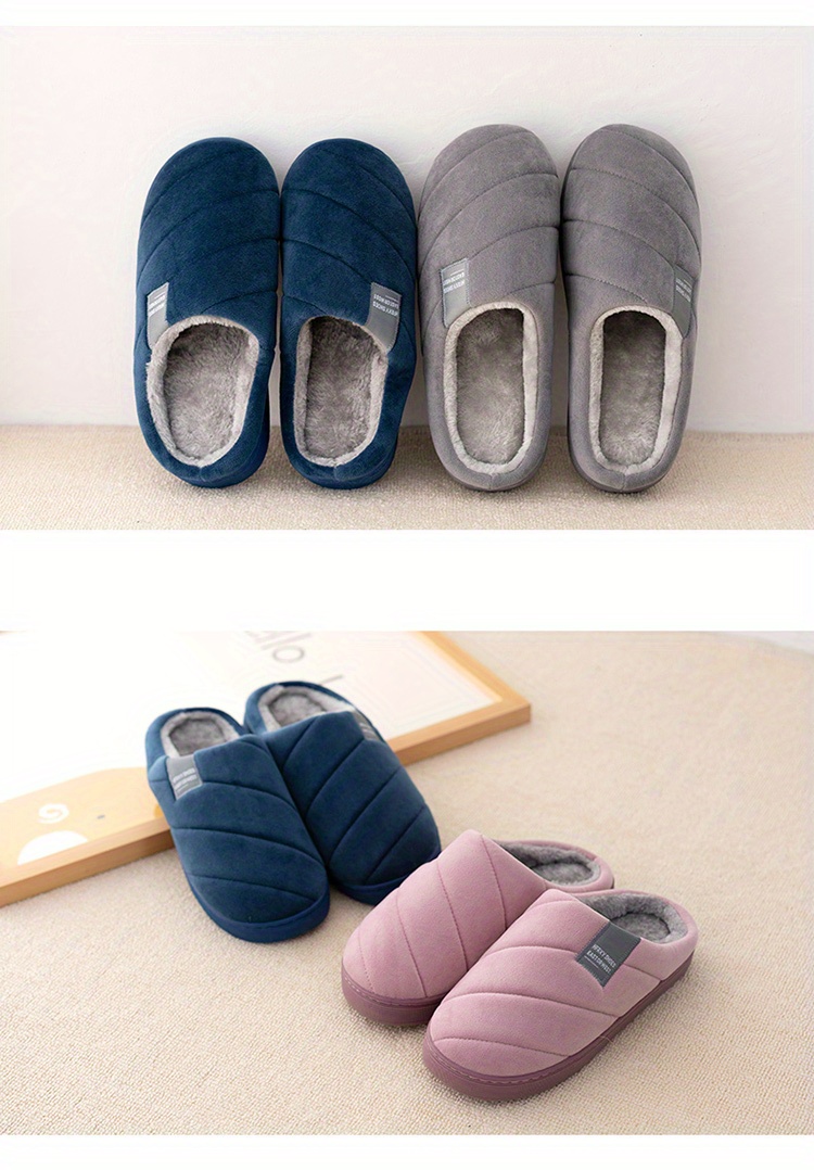 unisex warm cozy plush slippers comfy non slip home house shoes winter details 0