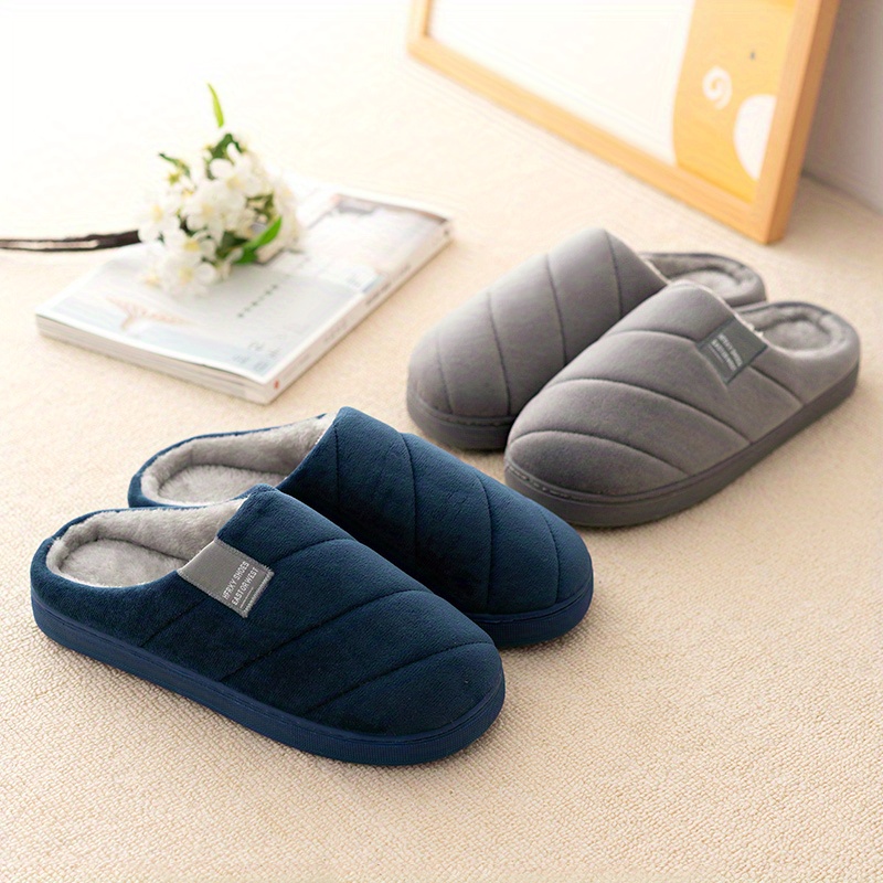 unisex warm cozy plush slippers comfy non slip home house shoes winter details 1