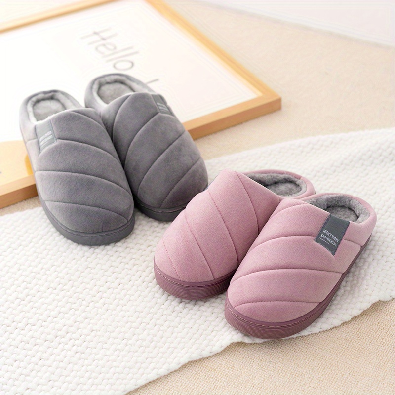 unisex warm cozy plush slippers comfy non slip home house shoes winter details 5