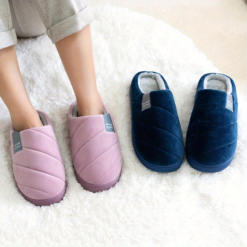 unisex warm cozy plush slippers comfy non slip home house shoes winter details 7