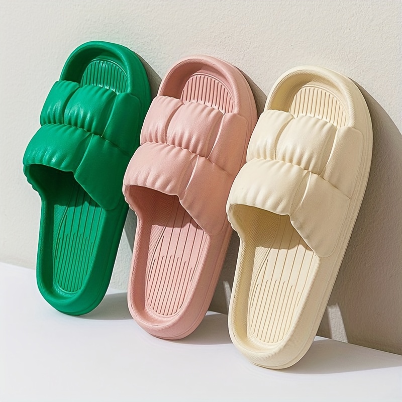 mens cloud slides pillow slides casual non slip slippers open toe shoes for indoor outdoor beach shower spring and summer details 0